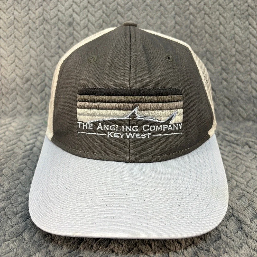 Ouray The Angling Company Key West Shark Trucker Hat Gray Blue Snapback 5123